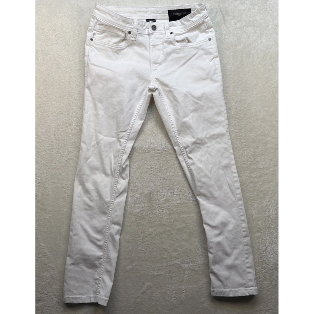 The Perfect Jean NYC Skinny Fit Jeans Mens 30x30 White Stretch Denim Casual